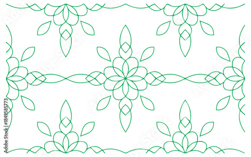 Delicate floral pattern in vibrant green offers a fresh, modern touch perfect for invitations, stationery, or textile designs, bringing nature indoors