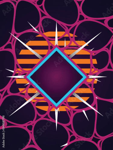 Abstract Geometric Diamond Shape with Sharp Rays.