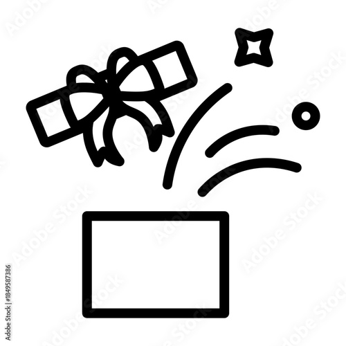 Surprise Gift Vector Line Icon Design