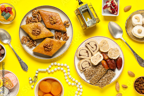 Traditional Ramadan sweets,...