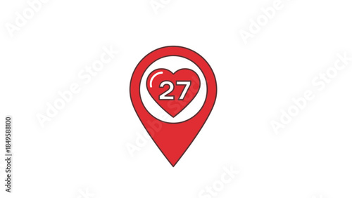 digital health monitoring icon with heart and location pin symbolizing medical alert 27
