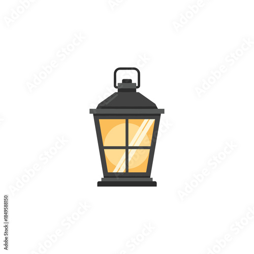 Vintage lantern with warm glowing light