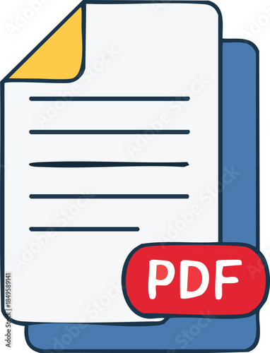 Document icon representing a PDF file with text lines and the PDF logo
