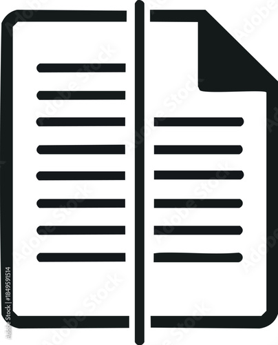 Document Icon Representing Written Information and Textual Content