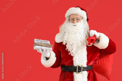 Santa Claus with letters an...