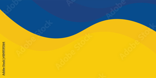 Vector yellow and blue curve overlap layer background with decoration. Modern horizontal banner template design. Suit for cover, header, poster, banner, modern