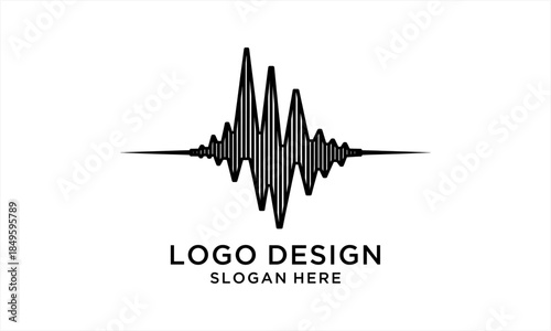 Abstract Sound Wave Logo Design for Audio and Music Related Businesses.