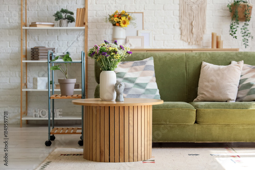 Comfortable sofa and wild f...
