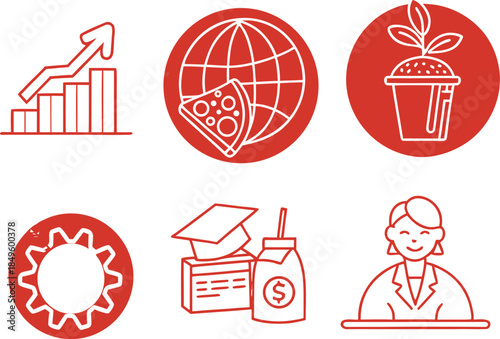 thoughtful view Business icons set featuring a collection of web symbols and vector buttons for internet design including home, arrow, and computer elements in a modern illustration