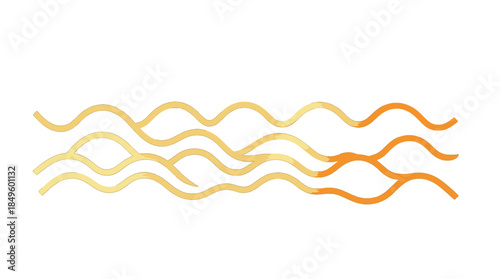 Golden Wavy Lines Abstract Vector Illustration