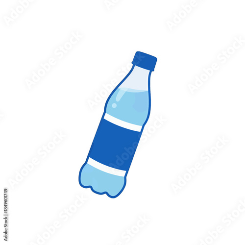 Plastic Water Bottle Flat Icon Design