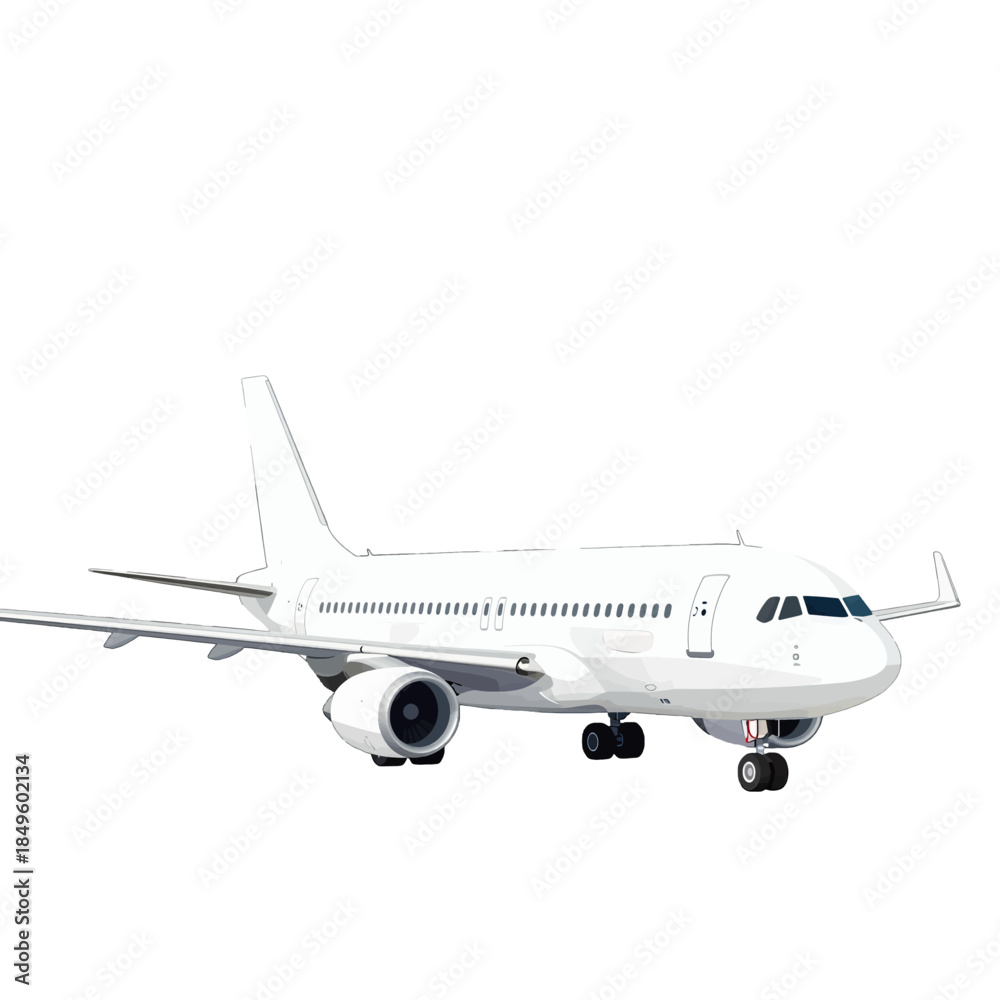 Obraz premium White Airplane Vector Illustration