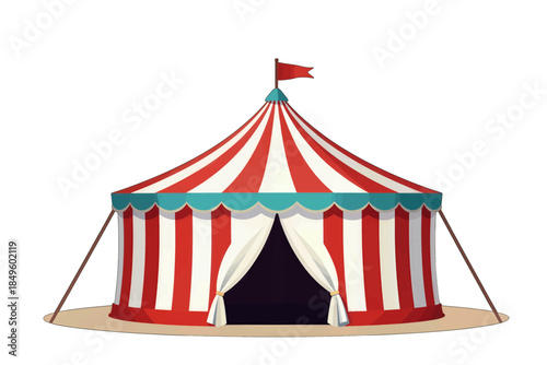 Vibrant Circus Tent Vector Illustration