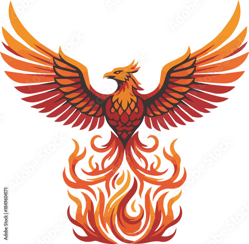 Elegant Fire Phoenix Emblem