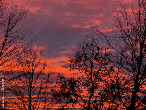 A sunset in a little village in the Netherlands.
