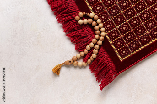 Prayer mat and beads for Ra...