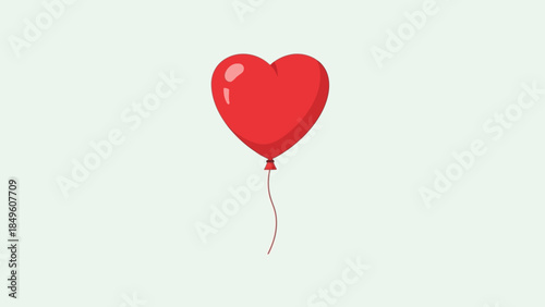 Heart-Shaped Balloon Floating Against a Light Pastel Background for Love and Celebration themed