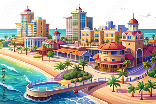 Clearwater Beach is known for its powdery white sand, shallow blue waters, gentle waves, and calm coastal atmosphere ideal for relaxed seaside experiences