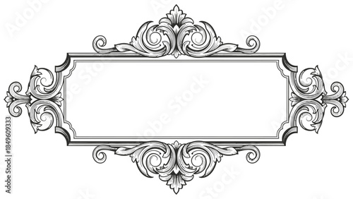 Ornate vintage decorative frame with intricate scrolling and floral details