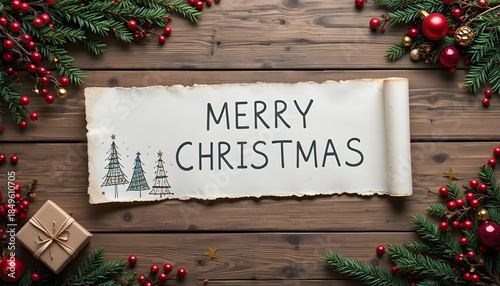 christmas decoration on a wooden background