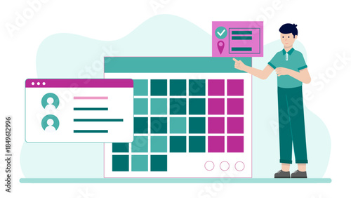 Product Manager Prioritizing a Roadmap. Business Flat Vector Illustration