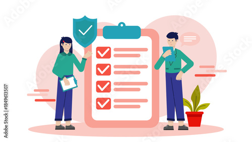 Compliance Officer Ensuring Regulatory Standards. Business Flat Vector Illustration