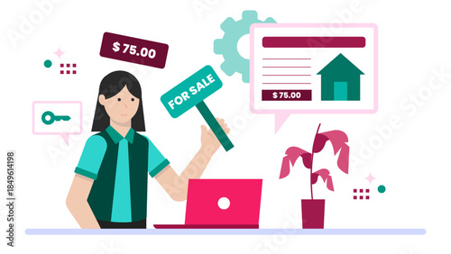 Freelancer Submitting Project Milestones to Client. Business Flat Vector Illustration