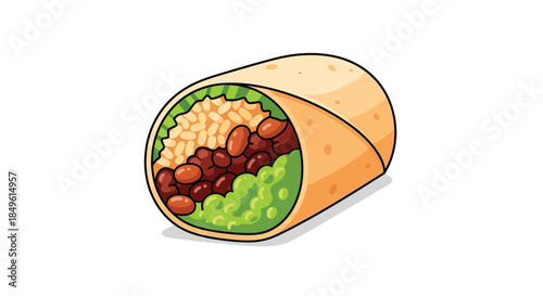 Delicious Burrito with Fresh Ingredients.