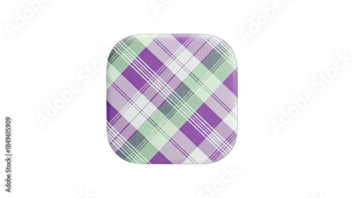 Plaid Patterned Object Isolated on White Background