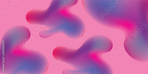 Abstract Fluid Shapes on Pink Background.