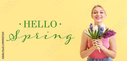 Happy young woman with hyac...