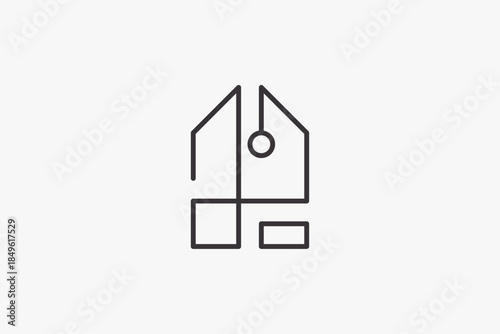 minimalist line art house interior logo