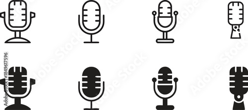 Collection of microphone icon designs