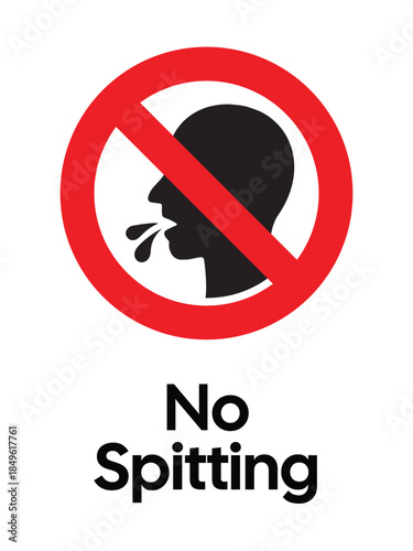 No Spitting Sign – Hygiene Enforcement Symbol – Vector Graphic for Public Health Zones