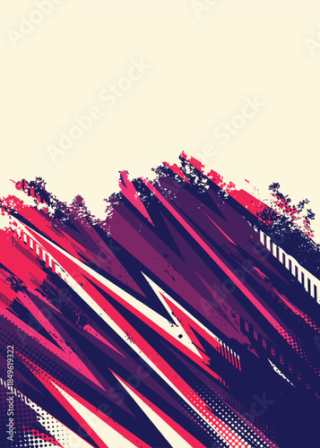 Dynamic Abstract Grunge Red Lighting Lines with bright background
