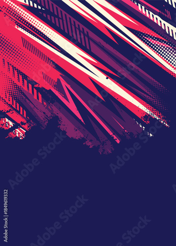 Dynamic Abstract Grunge Red Lighting Lines with dark background

