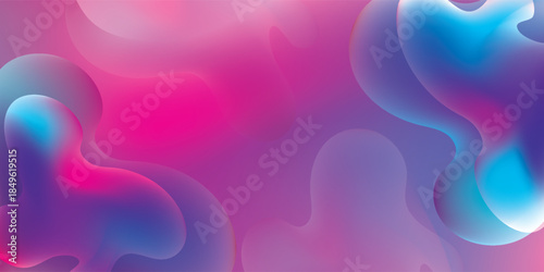 Abstract Fluid Shapes with Vibrant Pink and Blue Hues.