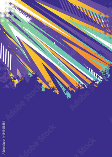 Dynamic Abstract Grunge Lighting Lines with Vibrant Colors with dark background
