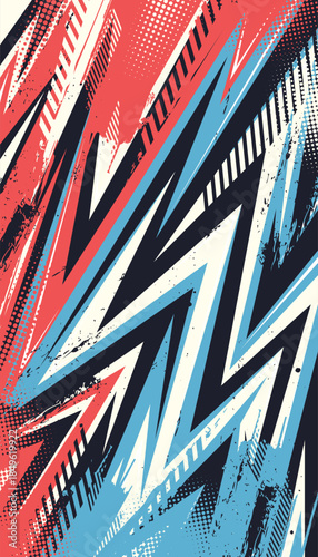 Vibrant Abstract Grunge Lightning Shapes background
