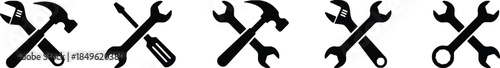 Crossed wrenches icon for repair service or construction