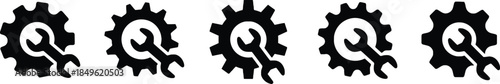 Gear and wrench icon for maintenance or repair service