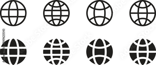 Globe icons vector set design