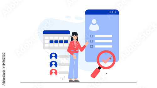 ManagerRecognizing Employee of the Month. Flat Vector Illustration