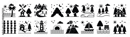 landscapes vector icons pack