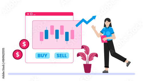 Preparing for an IPO on the Stock Exchange. Flat Vector Illustration