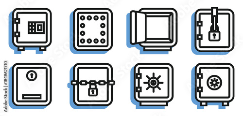 line icon strongbox vector
