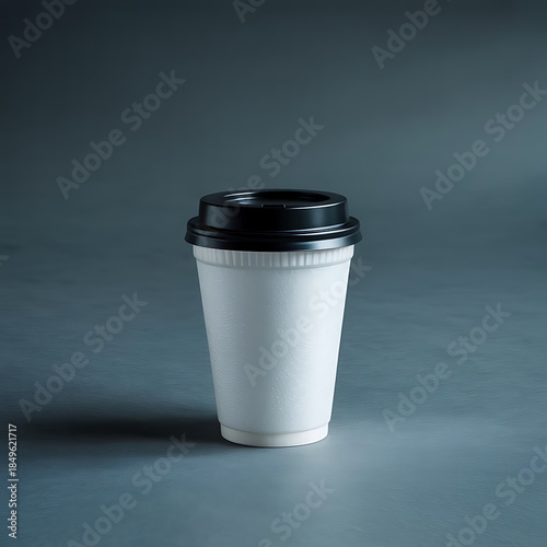 Professional White Coffee Cup Mockup on Textured Grey Background