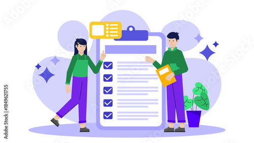 HR Rolling Out a New Benefits Package. Flat Vector Illustration