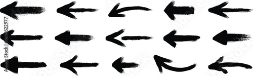 Hand drawn arrow collection in black color