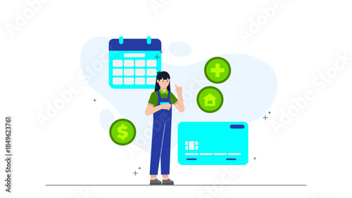 Financial Advisor Planning for Client Retirement. Flat Vector Illustration